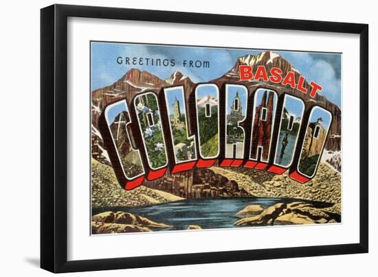 Greetings from Basalt-null-Framed Art Print