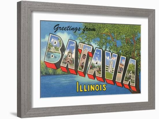Greetings from Batavia, Illinois-null-Framed Art Print