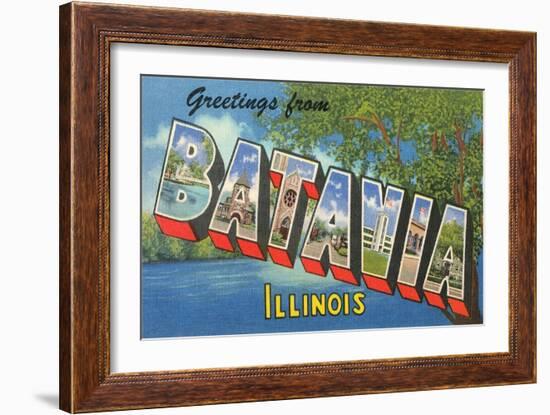 Greetings from Batavia, Illinois-null-Framed Art Print