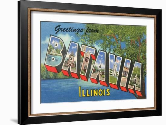 Greetings from Batavia, Illinois-null-Framed Art Print