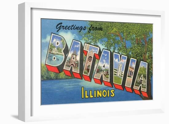 Greetings from Batavia, Illinois-null-Framed Art Print