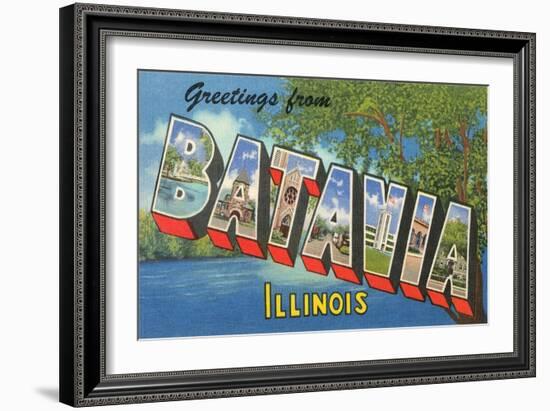 Greetings from Batavia, Illinois-null-Framed Art Print