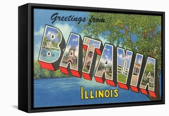 Greetings from Batavia, Illinois-null-Framed Stretched Canvas