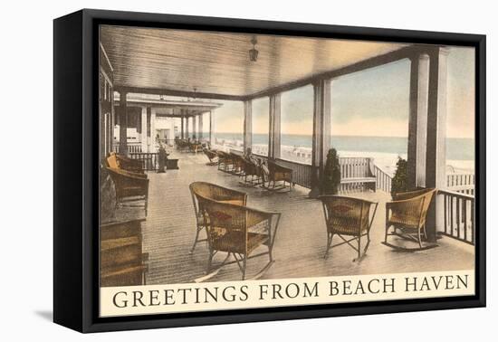 Greetings from Beach Haven, New Jersey-null-Framed Stretched Canvas