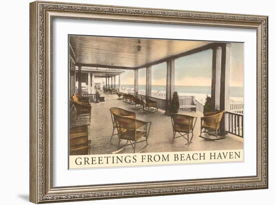 Greetings from Beach Haven, New Jersey-null-Framed Art Print