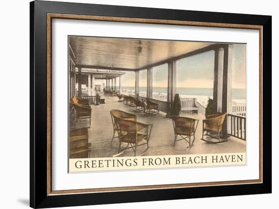 Greetings from Beach Haven, New Jersey-null-Framed Art Print