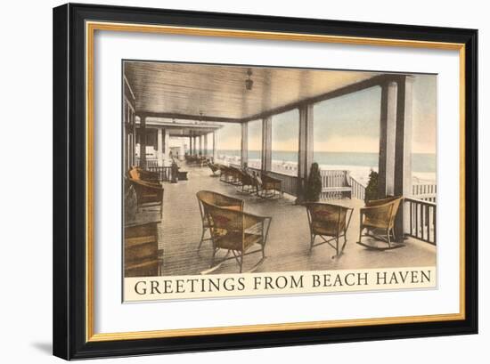 Greetings from Beach Haven, New Jersey-null-Framed Art Print