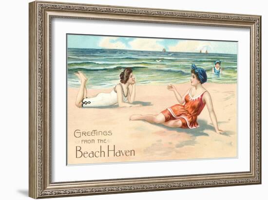 Greetings from Beach Haven, New Jersey-null-Framed Art Print