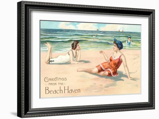 Greetings from Beach Haven, New Jersey-null-Framed Art Print