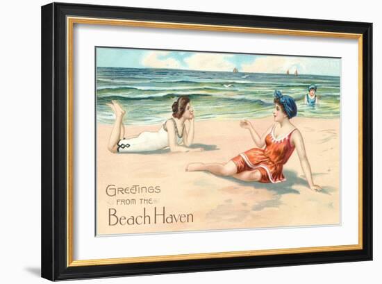 Greetings from Beach Haven, New Jersey-null-Framed Art Print