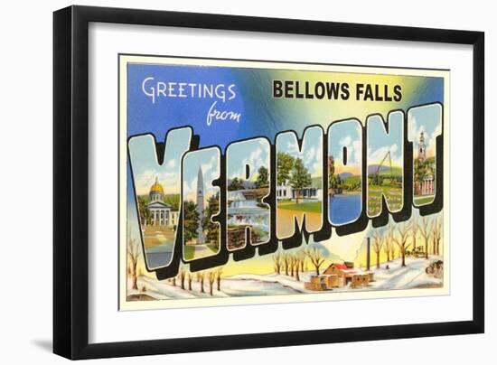 Greetings from Bellows Falls-null-Framed Art Print