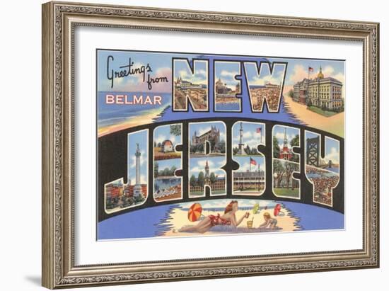 Greetings from Belmar, New Jersey-null-Framed Art Print