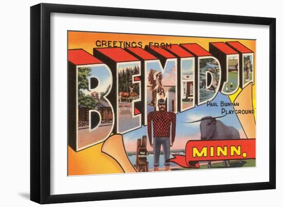 Greetings from Bemidji, Minnesota-null-Framed Art Print