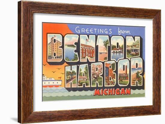 Greetings from Benton Harbor, Michigan-null-Framed Art Print