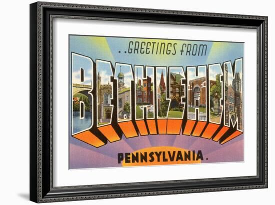 Greetings from Bethlehem, Pennsylvania-null-Framed Art Print