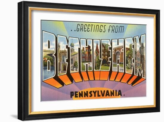 Greetings from Bethlehem, Pennsylvania-null-Framed Art Print