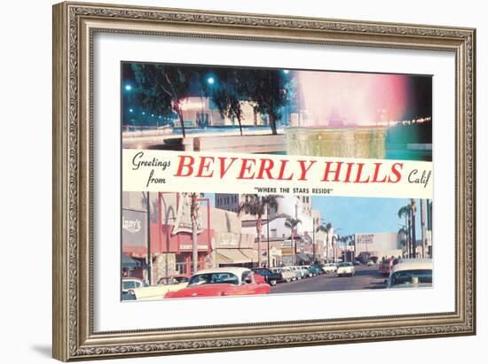 Greetings from Beverly Hills, Los Angeles, California-null-Framed Art Print