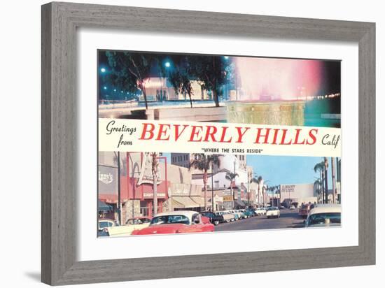 Greetings from Beverly Hills, Los Angeles, California-null-Framed Art Print