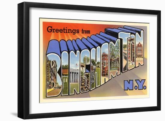 Greetings from Binghamton, New York-null-Framed Art Print