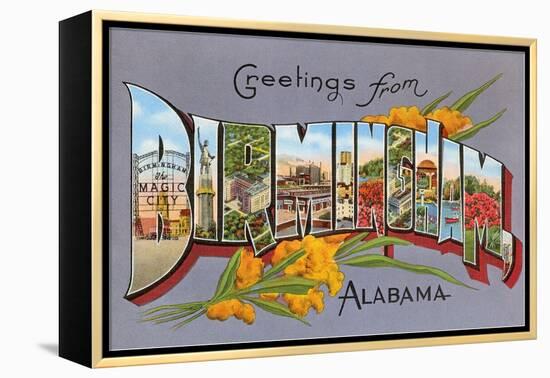 Greetings from Birmingham, Alabama-null-Framed Stretched Canvas