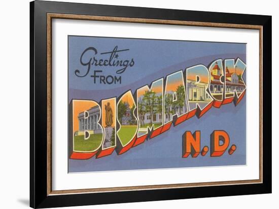 Greetings from Bismarck, North Dakota-null-Framed Art Print