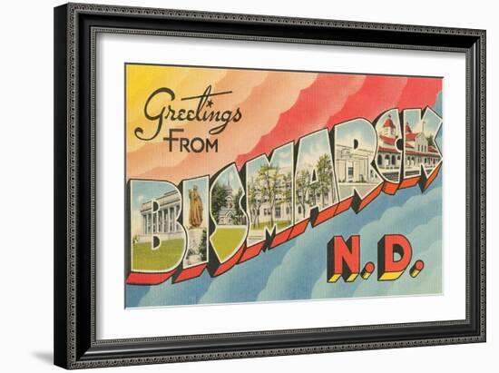 Greetings from Bismarck, North Dakota-null-Framed Art Print