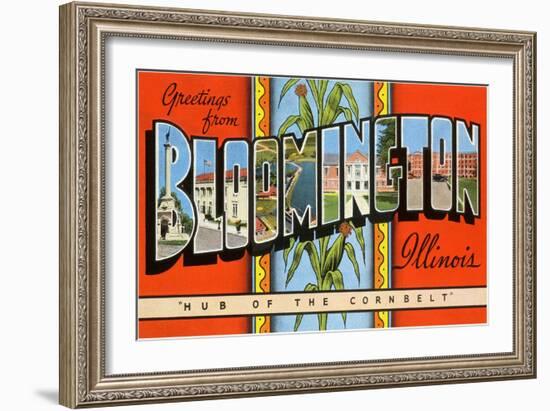 Greetings from Bloomington, Illinois-null-Framed Art Print