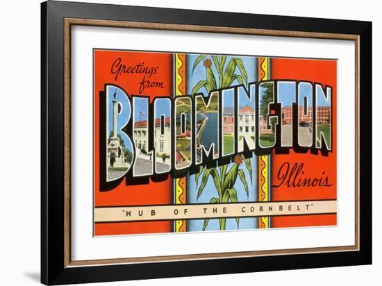 Greetings from Bloomington, Illinois-null-Framed Art Print