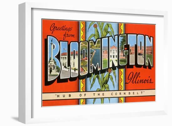 Greetings from Bloomington, Illinois-null-Framed Art Print