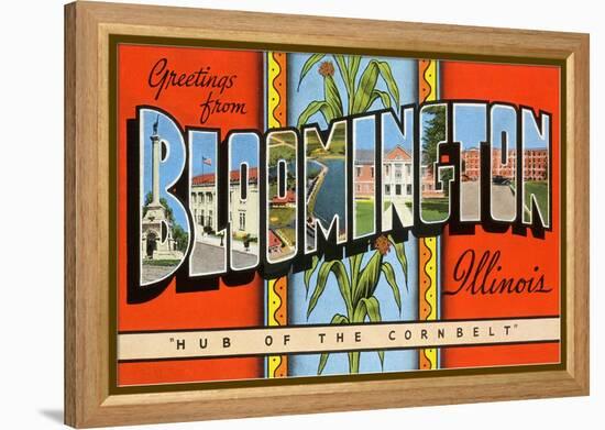 Greetings from Bloomington, Illinois-null-Framed Stretched Canvas