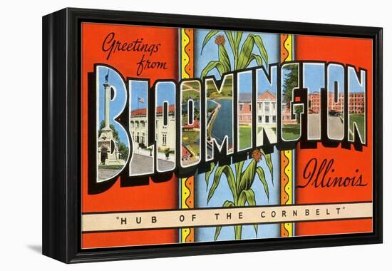 Greetings from Bloomington, Illinois-null-Framed Stretched Canvas