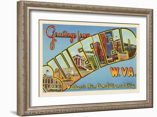 Greetings from Bluefield, West Virginia-null-Framed Art Print