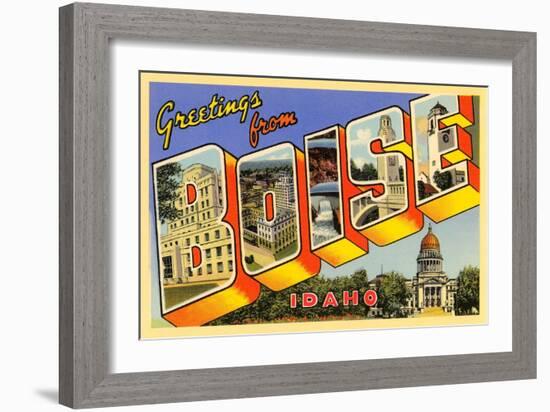 Greetings from Boise, Idaho-null-Framed Art Print