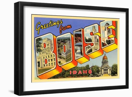 Greetings from Boise, Idaho-null-Framed Art Print