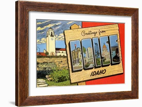 Greetings from Boise, Idaho-null-Framed Art Print