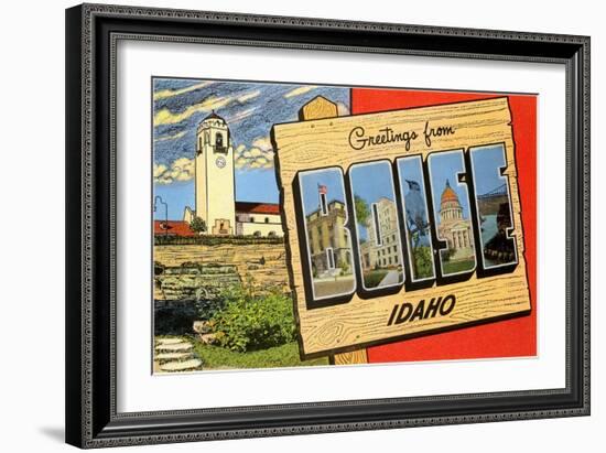 Greetings from Boise, Idaho-null-Framed Art Print