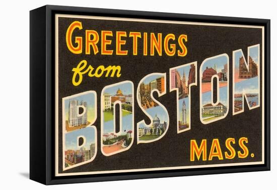 Greetings from Boston, Massachusetts-null-Framed Stretched Canvas