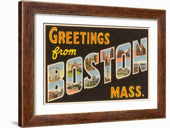 Greetings from Boston, Massachusetts-null-Framed Art Print