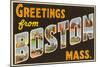 Greetings from Boston, Massachusetts-null-Mounted Art Print