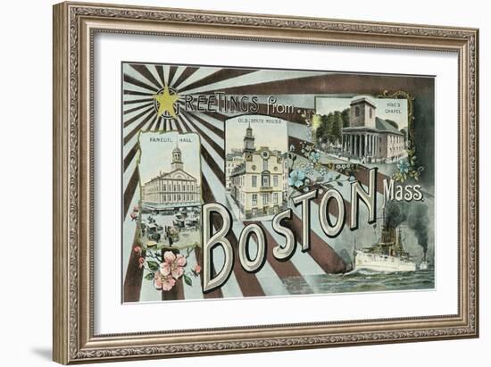 Greetings from Boston-null-Framed Art Print