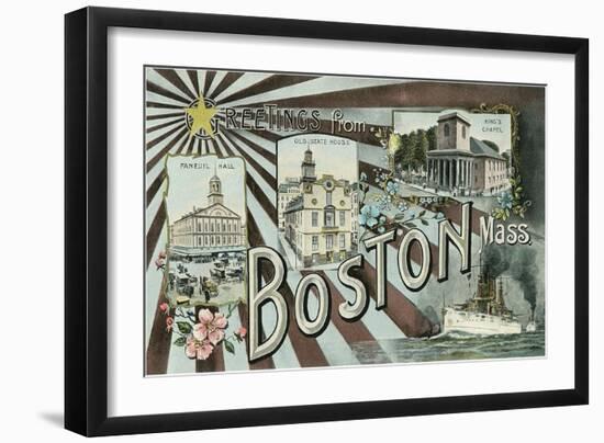 Greetings from Boston-null-Framed Art Print