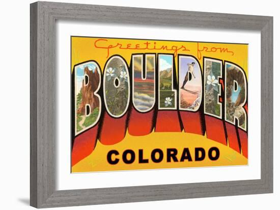 Greetings from Boulder, Colorado-null-Framed Art Print