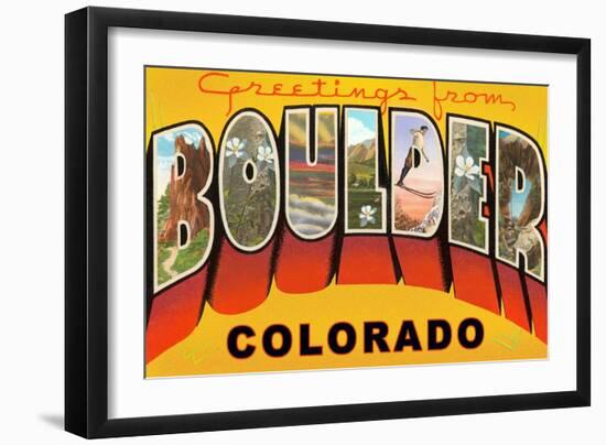 Greetings from Boulder, Colorado-null-Framed Art Print