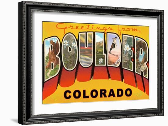 Greetings from Boulder, Colorado-null-Framed Art Print