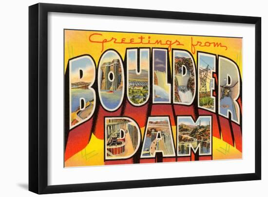 Greetings from Boulder Dam, Nevada-null-Framed Art Print