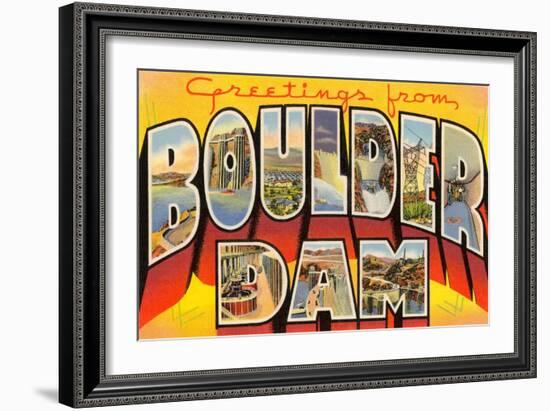 Greetings from Boulder Dam, Nevada-null-Framed Art Print