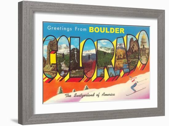 Greetings from Boulder-null-Framed Art Print