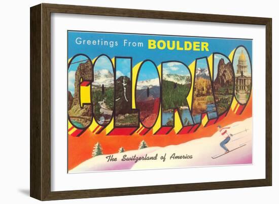 Greetings from Boulder-null-Framed Art Print