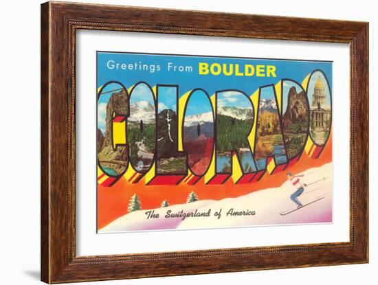 Greetings from Boulder-null-Framed Art Print