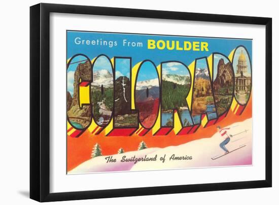 Greetings from Boulder-null-Framed Art Print